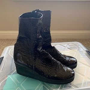 Arche LN Patent Pending calf wedge boots - patent leather brown size 41